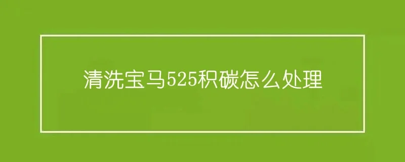 清洗宝马525积碳怎么处理