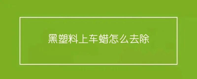 黑塑料上车蜡怎么去除