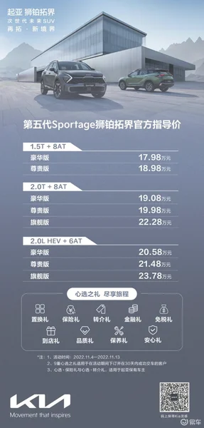 起亚第五代Sportage惠州上市 17.98万元起售