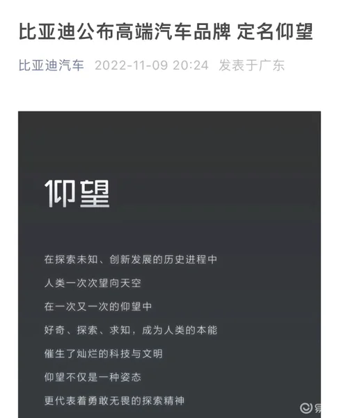 定名仰望，首款车型对标奔驰G级，比亚迪再次挑战高端市场？