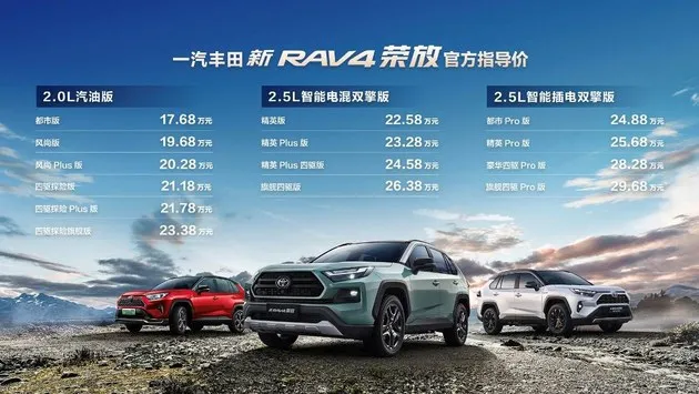 14款车型/17.68万起 一汽丰田新款RAV4荣放上市