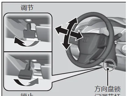 十代思域方向盘怎么调，思域方向盘调节图解