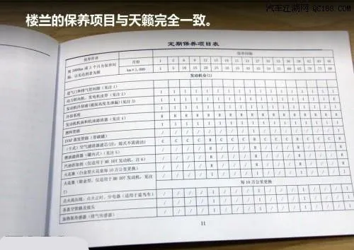 日产楼兰保养手册，楼兰保养一次多少钱