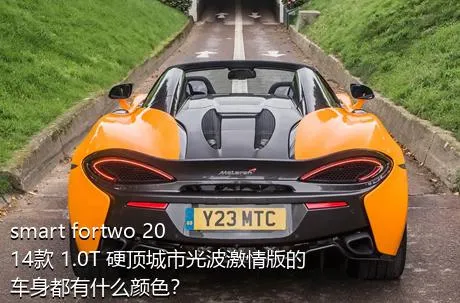 smart fortwo 2014款 1.0T 硬顶城市光波激情版的车身都有什么颜色？