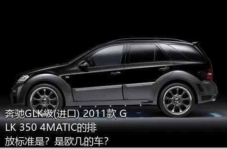 奔驰GLK级(进口) 2011款 GLK 350 4MATIC的排放标准是？是欧几的车？