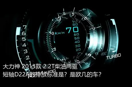 大力神 2013款 2.2T柴油两驱短轴D22A的排放标准是？是欧几的车？