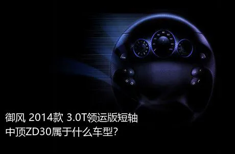 御风 2014款 3.0T领运版短轴中顶ZD30属于什么车型？