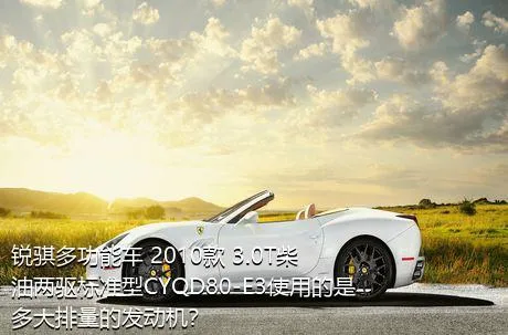 锐骐多功能车 2010款 3.0T柴油两驱标准型CYQD80-E3使用的是多大排量的发动机？