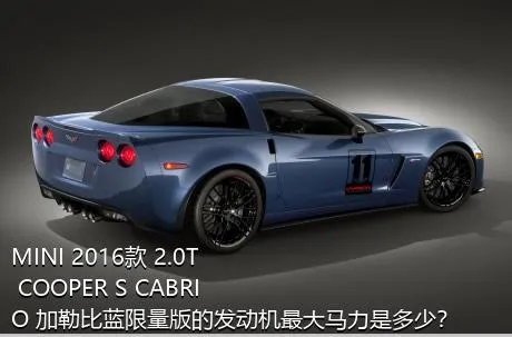 MINI 2016款 2.0T COOPER S CABRIO 加勒比蓝限量版的发动机最大马力是多少？