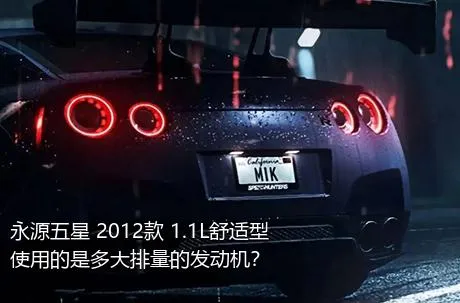 永源五星 2012款 1.1L舒适型使用的是多大排量的发动机？