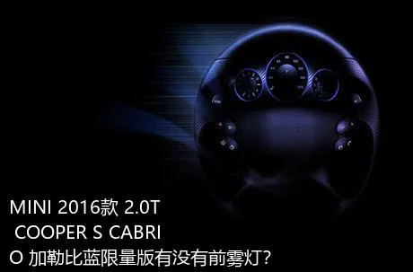 MINI 2016款 2.0T COOPER S CABRIO 加勒比蓝限量版有没有前雾灯？