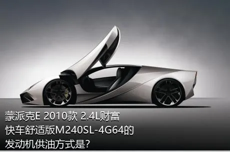 蒙派克E 2010款 2.4L财富快车舒适版M240SL-4G64的发动机供油方式是？