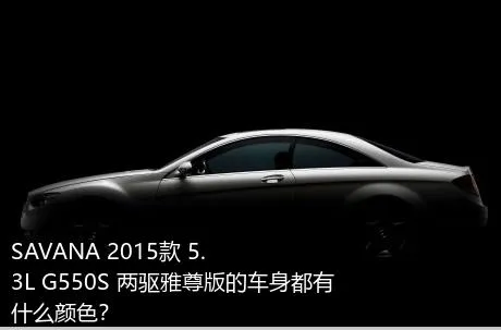 SAVANA 2015款 5.3L G550S 两驱雅尊版的车身都有什么颜色？