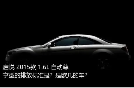 启悦 2015款 1.6L 自动尊享型的排放标准是？是欧几的车？