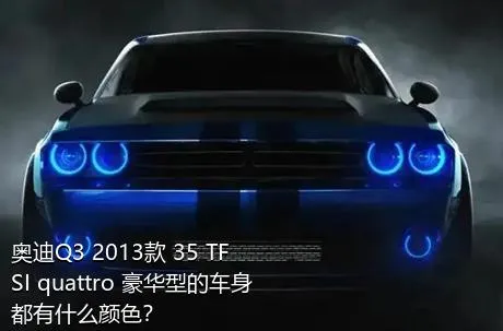 奥迪Q3 2013款 35 TFSI quattro 豪华型的车身都有什么颜色？