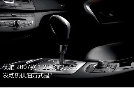 优雅 2007款 1.2L新实力型的发动机供油方式是？