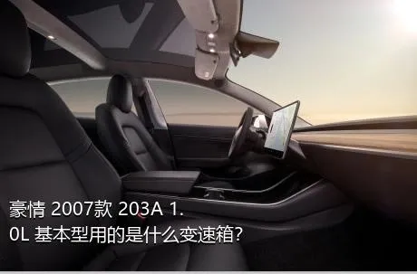 豪情 2007款 203A 1.0L 基本型用的是什么变速箱？